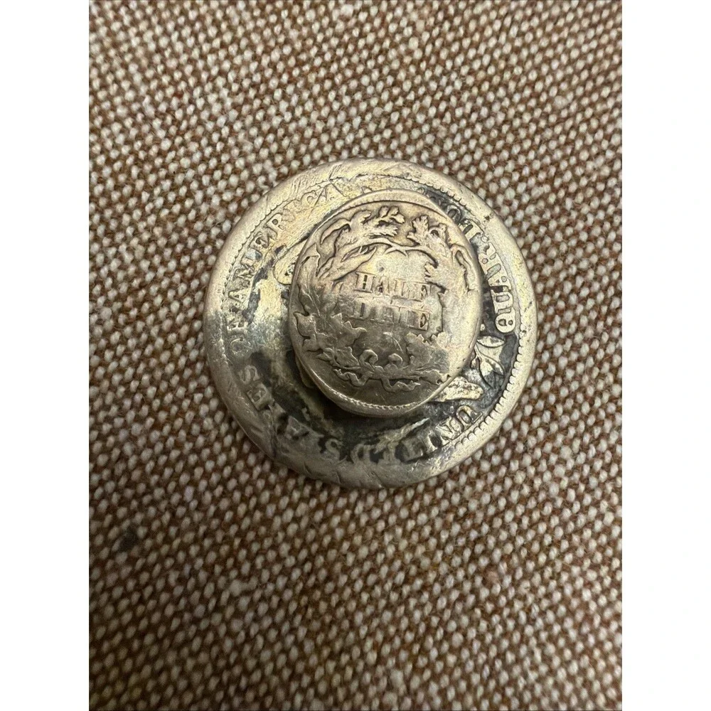 1875 Love Token Fancy Engraved Quarter And Half Dime